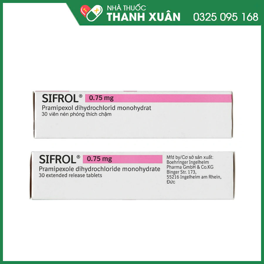 Sifrol 0.75mg thuốc điều trị bệnh Parkinson vô căn